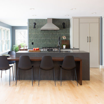 Mixed Materials and Added Functionality for a Mid-Century Modern Remodel