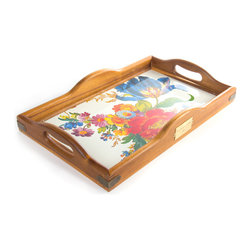 Flower Market Hostess Tray - Large | MacKenzie-Childs - Serving Trays