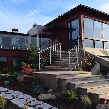 glass balustrade and cable railing