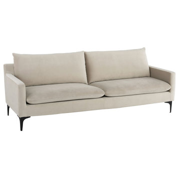 Anders Nude Fabric Triple Seat Sofa, HGSC569