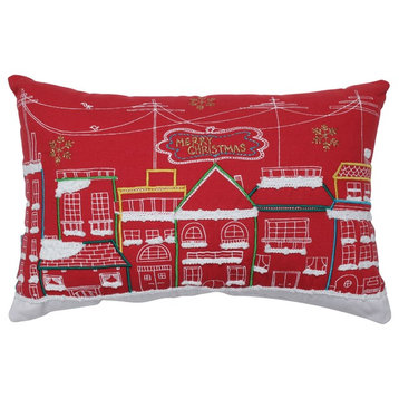 Skyline Christmas Lumbar Pillow