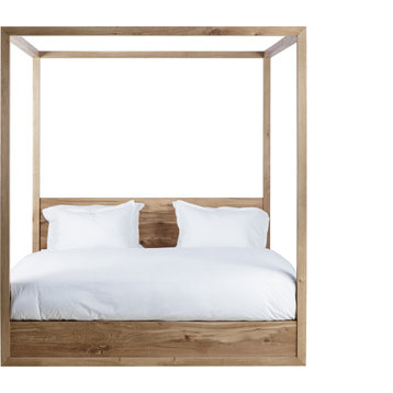 Otis Poster Bed Natural French Oak, Queen
