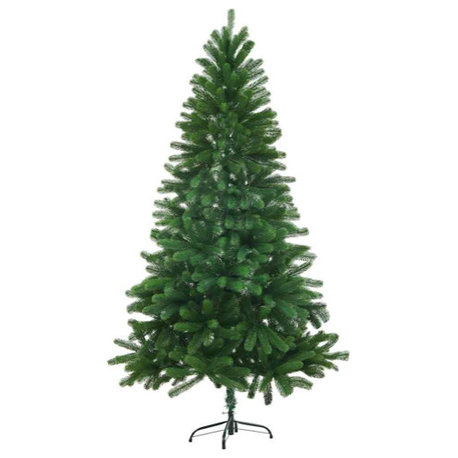 vidaXL Christmas Tree Green Polyethylene, Steel Medium Foldable