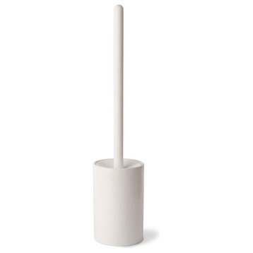 Skoati Ceramic Base with Silicon Toilet Brush, White