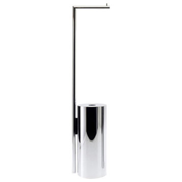 DW Straight 8 Free Standing Toilet Paper Holder in Chrome