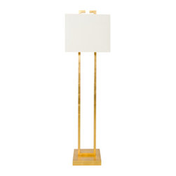 Worlds Away Ethan Gold Leafed Floor Lamp - Floor Lamps