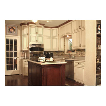 Traditional White Kitchen with Contrast Island and Silestone in Gaithersburg, MD