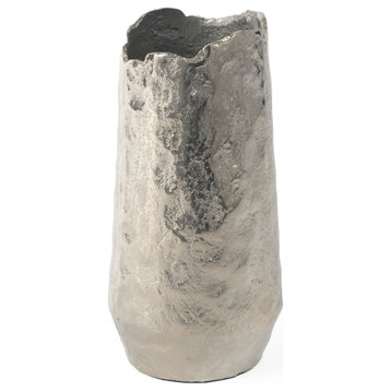 Samira 10" Metal Table Vase Small Nickel