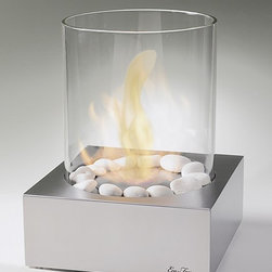 Eco-Feu Love Box Stainless Steel Biofuel Fireplace - Indoor Fireplaces