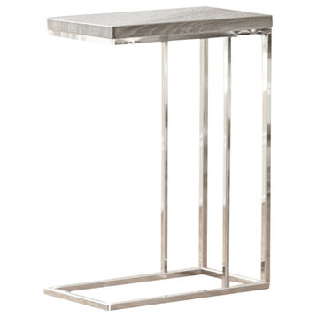 Lucia Chairside End Table, Gray and Brown