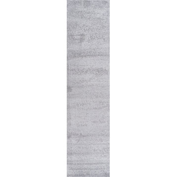 Haze Solid Low-Pile Light Gray 2 ft. x 16 ft. Runner Rug