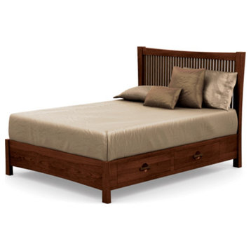 Copeland Berkeley Storage Bed With Walnut Spindles, Cognac Cherry, Cal King