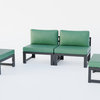 LeisureMod Chelsea 4-Piece Cushioned Outdoor Patio Sectional, Green