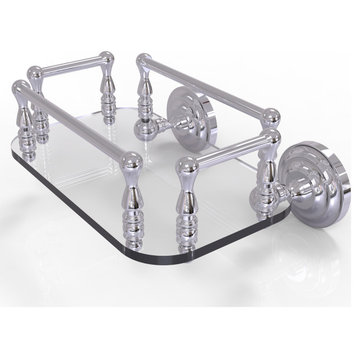 Que New Wall Mounted Glass Guest Towel Tray, Polished Chrome