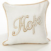 Donnelou Collection Embroidered Design Down Filled Cotton Throw Pillow, Hope