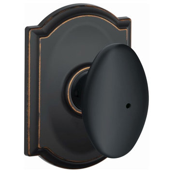 Schlage F40-SIE-CAM Siena Privacy Door Knob Set - Aged Bronze