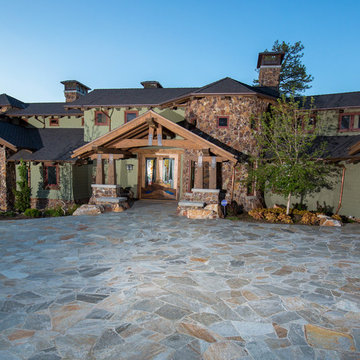 Stone Exterior and Hardscape in New Big Bear Home
