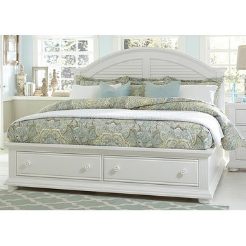 Emma Mason Signature River Banks Queen with Storage Panel Bed in Oyster White