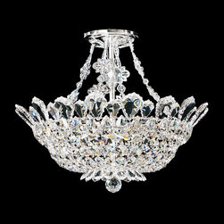 Silver Finish 8 Light Semi Flush Mount by Schonbek Trilliane - Lighting