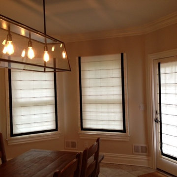 Cordless Ribbon Banded Roman Shades
