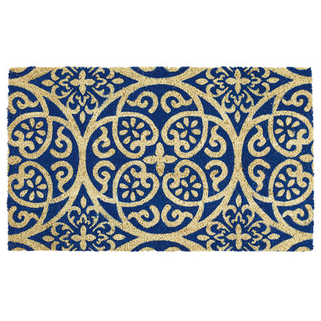 DII Blue Tunisia Scroll Doormat