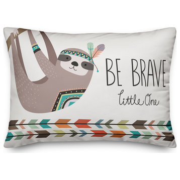 Be Brave Little One Sloth 14x20 Spun Poly Pillow