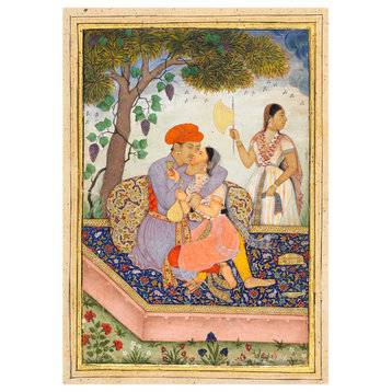 "Lovers Embracing, c. 1630-1650" Paper Print by Mughal, 17th century, 23"x32"