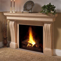 Kelsey Stone Fireplace Mantel - Indoor Fireplaces