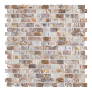 SimplInstall | Mother of Pearl Marble Herringbone Peel and Stick Tile, 11 x 12, White, 4 mm Thick - Floor & Decor