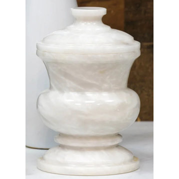 Oyster White Marble Bath Jar With Lid