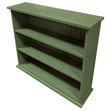 3 Shelf Bookcase, Solid Wood Bookshelf, Solid Sage