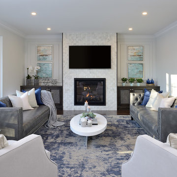 Contemporary Blue/Wht HandKnotted Area Rug