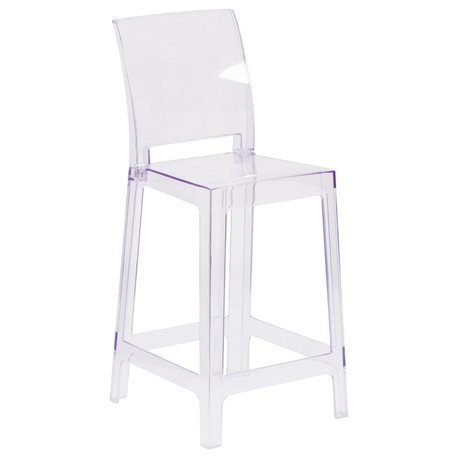 Ghost Chair with Square Back in Transparent Crystal, 16.5"x19.5"40"