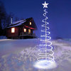 5 Ft Led Spiral Tree xmas Light Cool White Indoor/Outdoor Garden Battery
