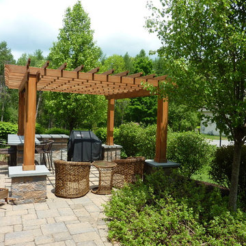 In situ built cedar pergola