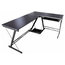 Modern Sleek Desk, MDF, Wood Effect and Metal Frame, Reversible Design, Black