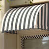 Awntech 4' Savannah Acrylic Fabric Fixed Awning, Gray/White Stripe