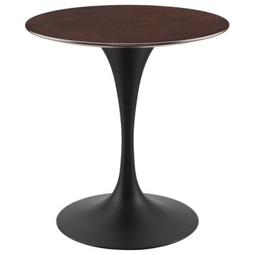 Dining Table, Round, Wood, Black Dark Brown, Modern, Cafe Bistro Restaurant