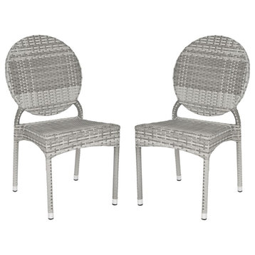 Safavieh Valdez Indoor-Outdoor Stackable Side Chairs, Set of 2, Grey