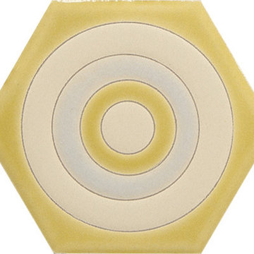 Sisters Ceramic Tile Collection, Hexagon-Circle Beach Day