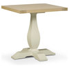 Sandford Pedestal End Table, Off White and Oak