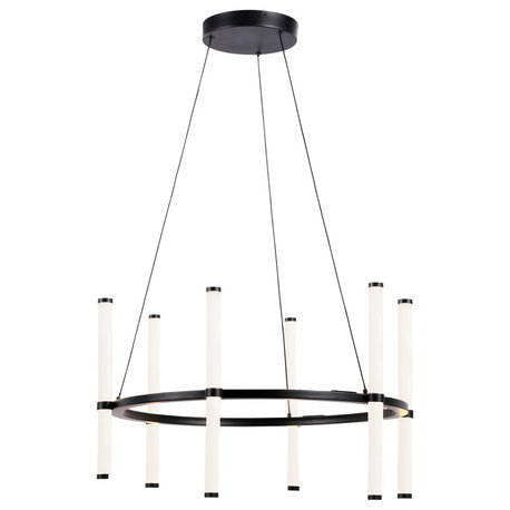 DAINOLITE CVT-2436C-MB 36W Chandelier, Matte Black with White Acrylic Diffuser