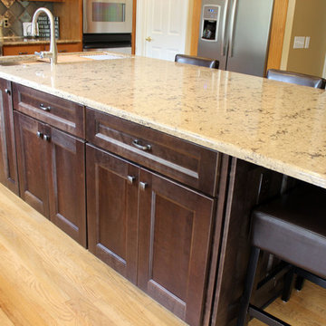 Custom Island with 4' Galley Workstation with Quartz Countertop