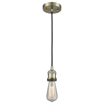 Innovations Lighting 200C Bare Bulb 1 Light 2"W Mini Pendant - Antique Brass