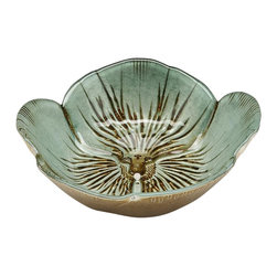 belle & June - Pansy Bowl Turquoise Gold-Set of 4 - Dining Bowls