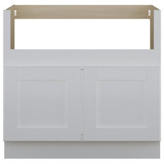 White Shaker L-Shape 11x11 Cabinet Set for 96H Kitchen