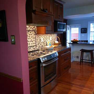 Kitchen with wooden hood