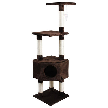 Ipet 51" Cat Tree Condo Scratching Post Brown