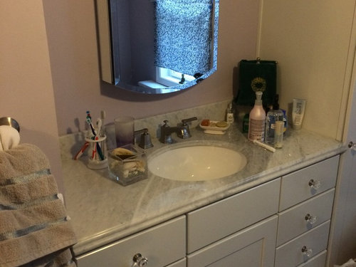 The look and feel of a larger bathroom in a 1800's farm house