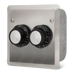 Double SS Wall Plate with Deep Gang Box (Includes 2 INF Input Regulators) - Outdoor Products